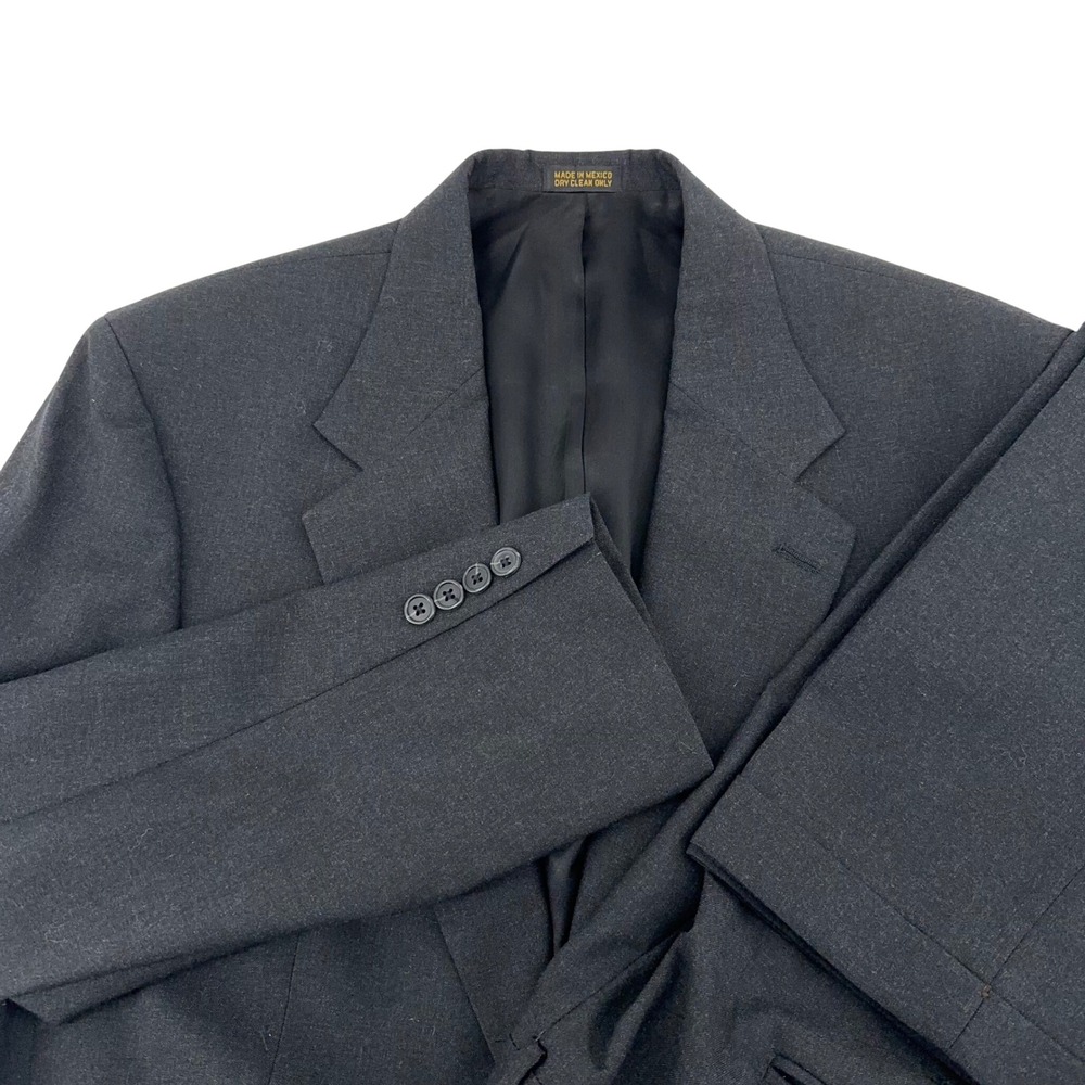 Cricketeer Suit Men 41R W35 x 31 Dark Gray Wool Two Button Professional Business